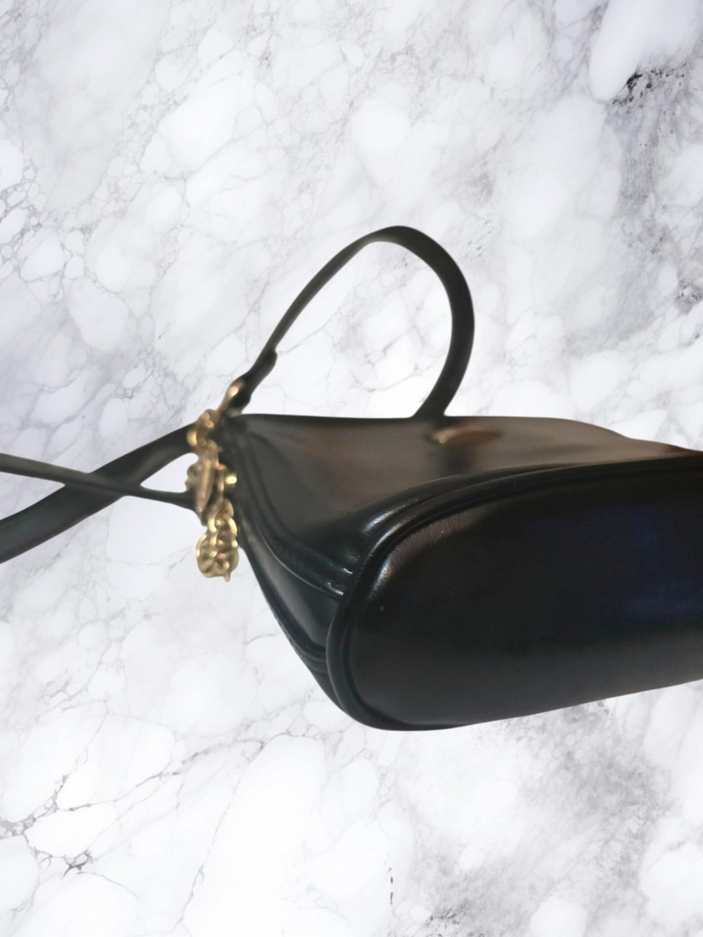 Liz Claiborne Black Classic Crossbody Bag Gold Chain Strap Small Classic Purse - Picture 6 of 10
